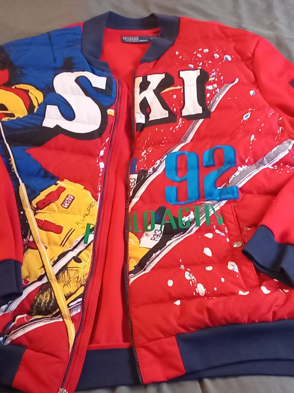 Red Ski Graphic Bomber Jacket (XXL) - POLO (Ralph Lauren)